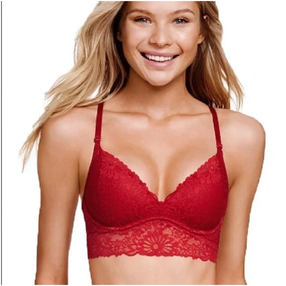 MOVING SALE-VS PINK Red Lace Wired Bralette
